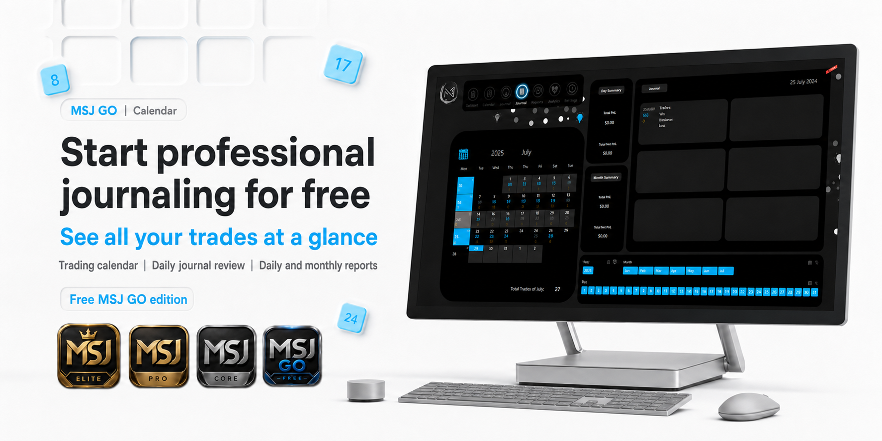 Free MSJ GO trading calendar